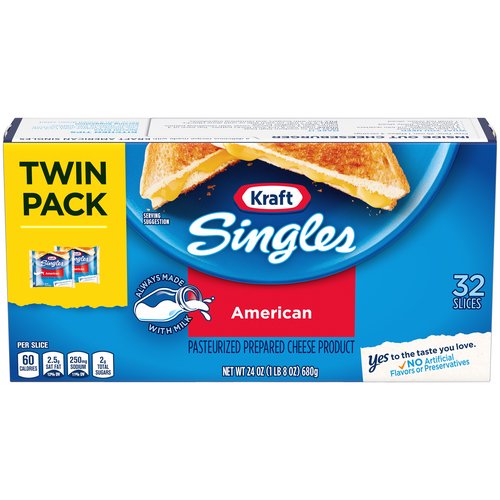 Kraft Singles American Cheese, Twin Pack