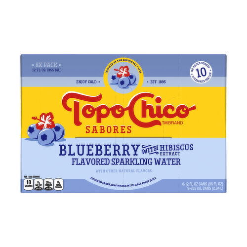 Topo Chico Blueberry with Hibiscus Extract Flavored Sparkling Water (8-pack)