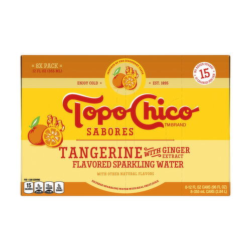 Topo Chico Sabores Tangerine with Ginger Extract Flavored Sparkling Water (8-pack)