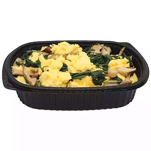 Egg Platter, Spinach Mushroom Scramble