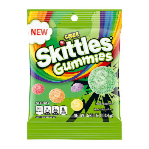 Skittles Sour Gummies Chewy Candy Bag