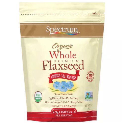 Spectrum Essentials Organic Whole Flaxseed - 15 Oz