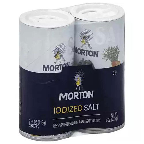 Morton Salt Shakers, Iodized