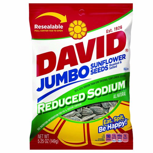 David Jumbo Sunflower Seeds, Reduced Sodium