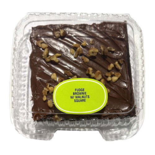 Fudge Brownies with Walnuts, Square