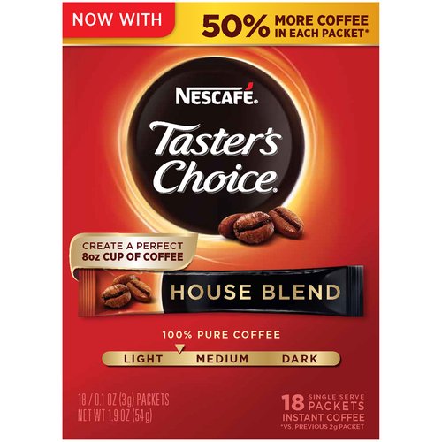 Nescafe Taster's Choice Coffee, House Blend Sticks