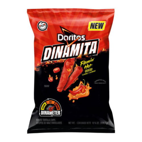 Doritos Dinamita Rolled Tortilla Chips, Flamin' Hot Queso Flavored