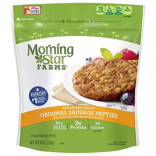 MorningStar Farms Breakfast Veggie Sausage Patties Original Sausage Patties