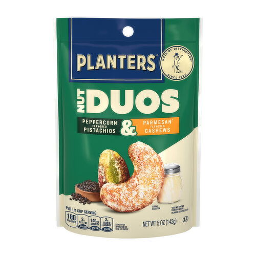 Planters Peppercorn Flavored Pistachios & Parmesan Flavored Cashews Nut Duos
