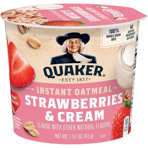 Quaker Oatmeal, Strawberries & Cream