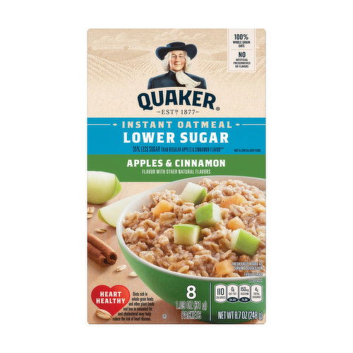 Quaker Instant Oatmeal, Lower Sugar Apple Cinnamon