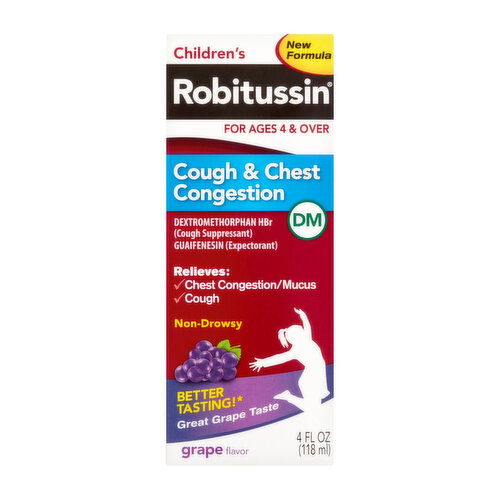 Robitussin DM Children's Grape Flavor Cough & Chest Congestion Liquid