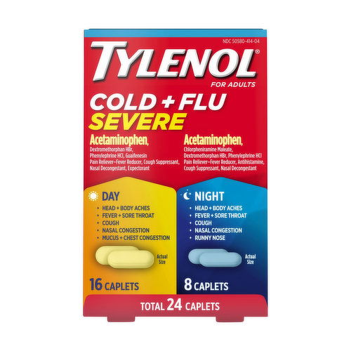 Tylenol Cold and Flu Severe Day & Night Caplets for Adults