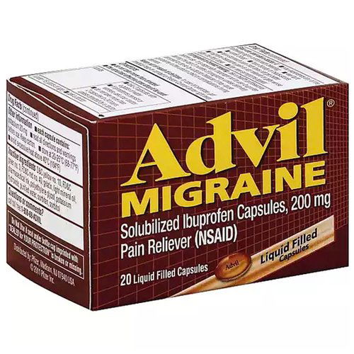 Advil Migraine Ibuprofen, Solubilized, 200 Mg, Liquid Filled Capsules