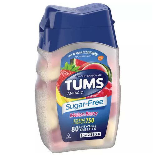 Tums Sugar-Free Melon Berry Extra Strength 750 Chewable Tablets