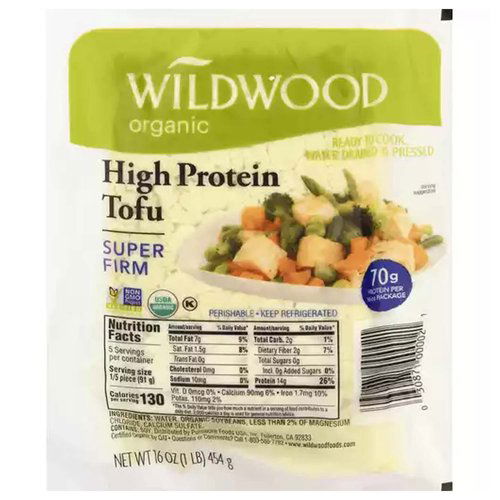 Wildwood Organic Tofu, High Protein