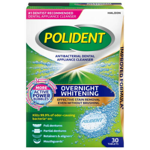 Polident Overnite Cleanser Tablets, 30ct
