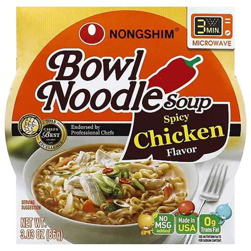 Nongshim Bowl Noodle Soup, Spicy Chicken Flavor, 3.03 Oz