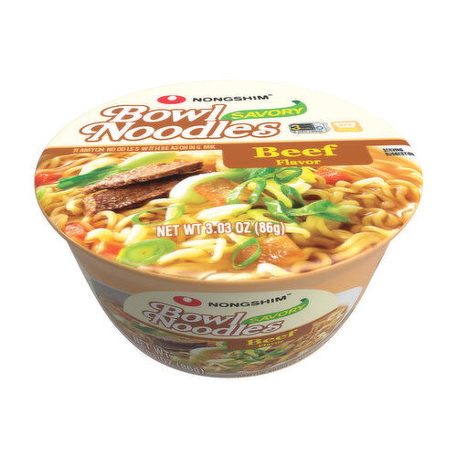 Nongshim Bowl Noodle Soup, Savory Beef Flavor (12 Count)