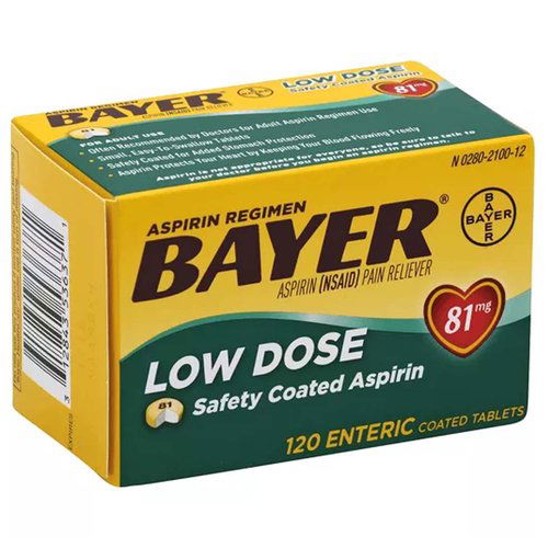 Bayer Aspirin Enteric Coated Tablets, 81mg