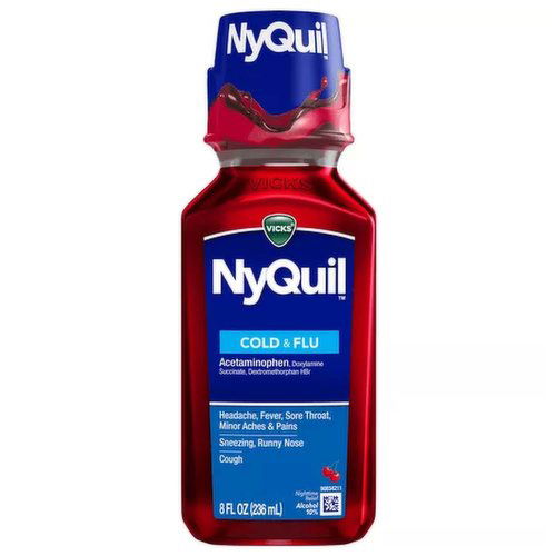 Nyquil Cold & Flu Relief Liquid, Nighttime, Cherry