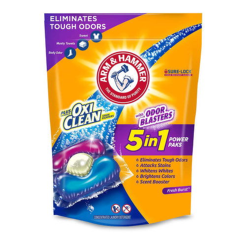 Arm & Hammer Laundry Liquid Paks, Odor Blasters, Fresh Burst