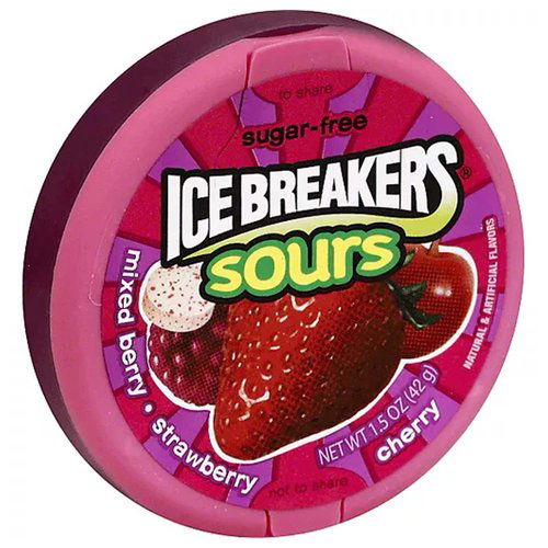 Ice Breakers Sours, Mixed Berry Strawberry Cherry