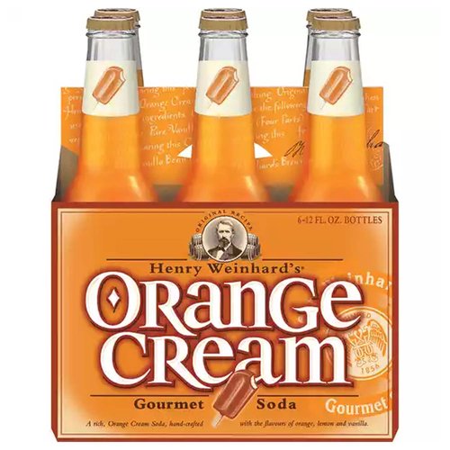 Henry Weinhard's Orange Cream Gourmet Soda, Bottles (Pack of 6)