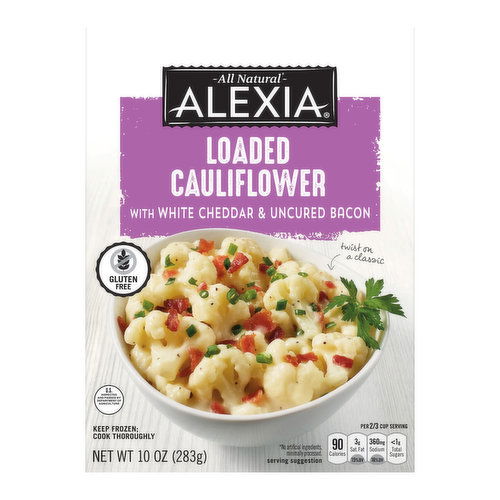 Alexia Gluten Free Loaded Cauliflower with White Cheddar & Uncured Bacon