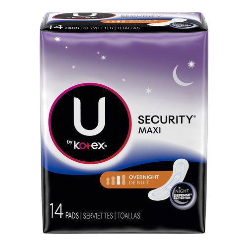 U by Kotex Security Unscented Maxi Feminine Pads Overnight Absorbency