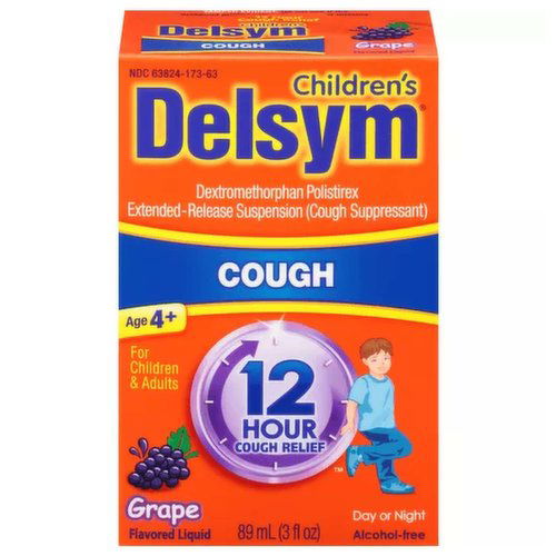 Delsym Cough Suppressant Liquid, Grape Flavored