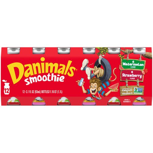 Danimals Variety Pack Smoothies, Strawberry Explosion & Wild Watermelon