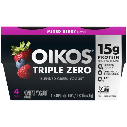 Oikos Triple Zero Greek Yogurt, Mixed Berry