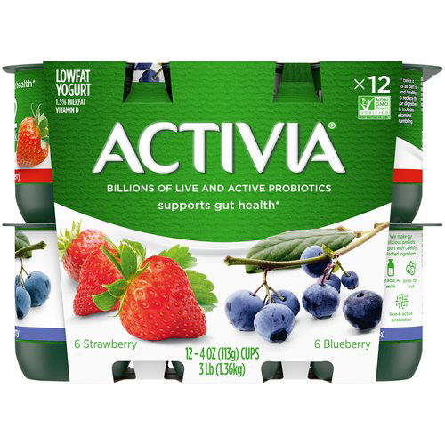 Activia Probiotic Yogurt, Strawberry & Blueberry