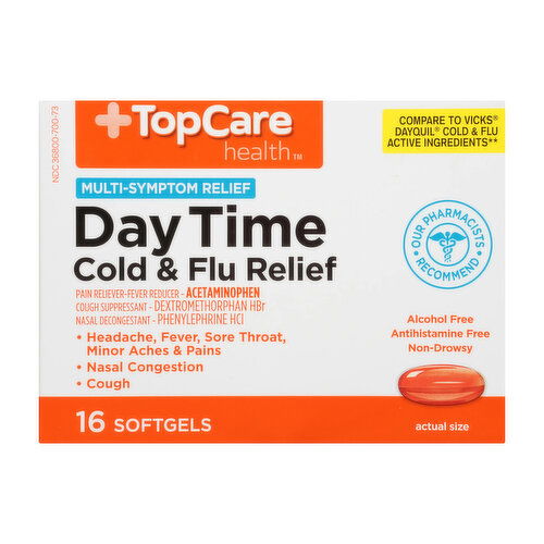TopCare Daytime Cold & Flu Relief Pe Soft Gels