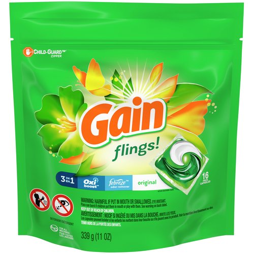 Gain Flings! 3-In-1 Detergent Pacs, Original