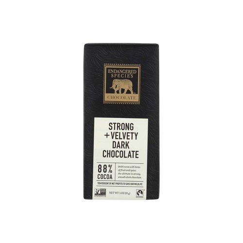 Endangered Species Chocolate Bar, Dark Chocolate with 88% Cocoa