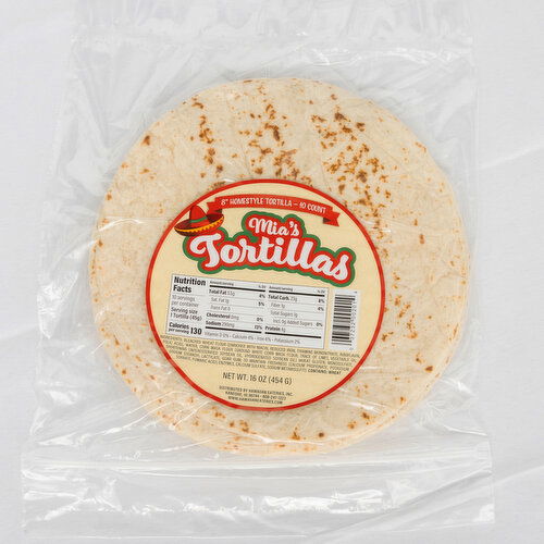 Mia's Homestyle Flour Tortilla, 8"