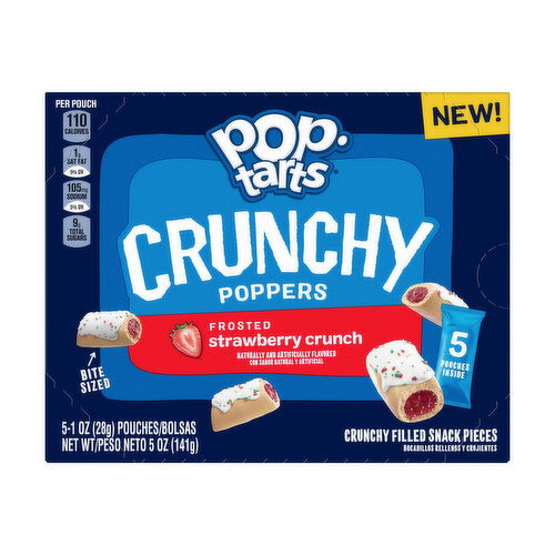 Pop-Tarts Crunchy Poppers Frosted Strawberry Crunch Crunchy Filled Snack Pieces (5-count)