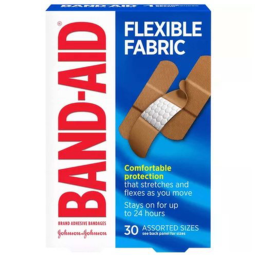 Band Aid Bandages, Adhesive, Flexible Fabric, Assorted Sizes