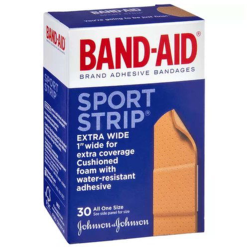 Band-Aid Sport Strip Adhesive Bandages, All One Size