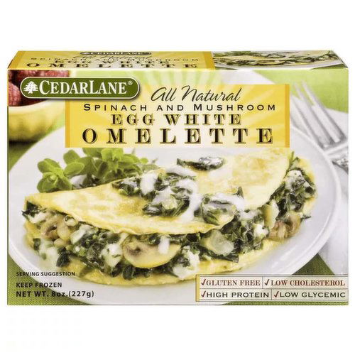 Cedarlane Gluten Free Spinach and Mushroom Egg White Omelette