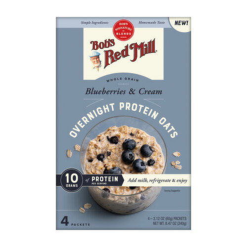Bob's Red Mill Blueberries & Cream Whole Grain Overnight Protein Oats