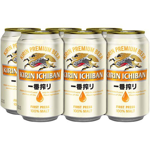 Kirin Ichiban Premium Beer, Cans (Pack of 6)