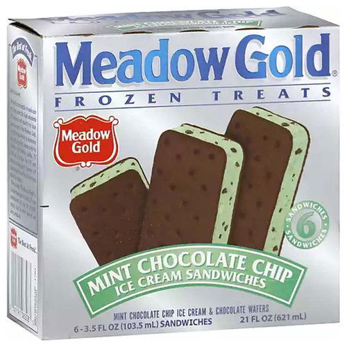 Meadow Gold Mint Chocolate Chip Ice Cream Sandwiches