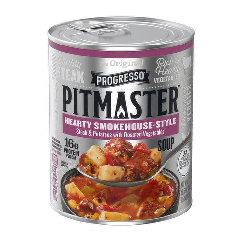 Progresso Pitmaster Hearty Smokehouse-Style Steak & Potatoes with Roasted Vegetables Soup