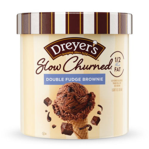 Dreyer's Slow Churned Double Fudge Brownie Light Ice Cream, 48 Oz