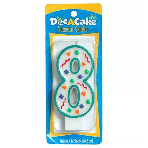 Dec A Cake Numeral Candle, 8