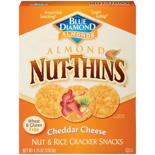 Blue Diamond Almond Nut-Thins Cracker, Cheddar Cheese