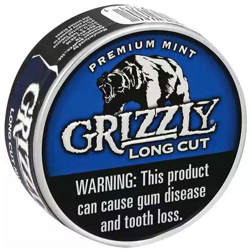 Grizzly Long Cut Mint Snuff Roll